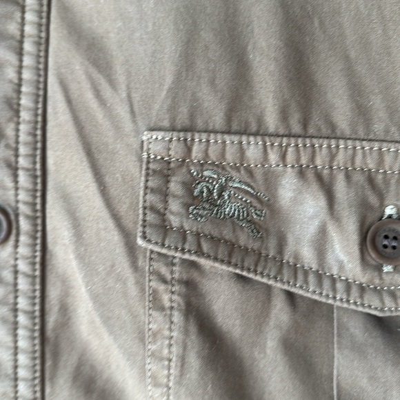 Burberry Brit Men’s Dark Brown Military style Shirt size XL - Picture 2 of 5